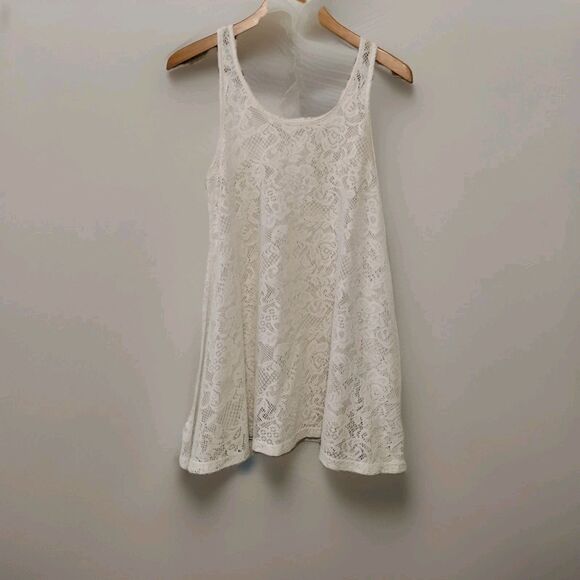 West Loop Other - White Lace Tank Swimsuit Coverup   Sz Medium Beach Summer Vacation